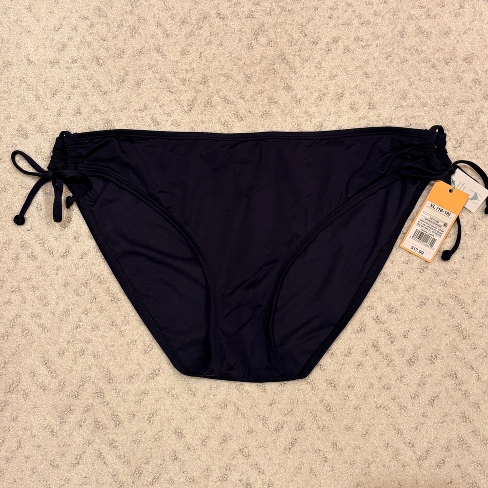Kona Sol Bikini Bottoms NEW Size XL 16 18 Oxford Blue Hipster Medium Coverage